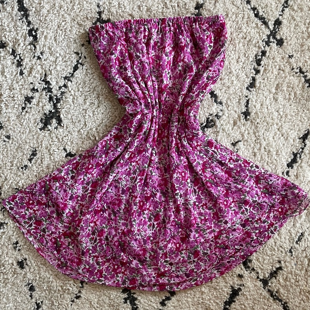 FANTASTIC FLOWY FLORAL FUCHSIA VINTAGE MIDI SKIRT 🌸